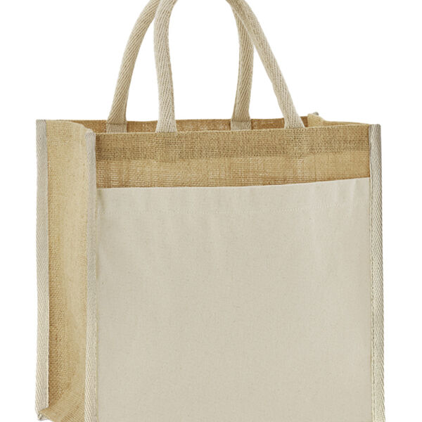 Westford Mill Cotton Pocket Natural Starched Jute Midi Tote Bag Thumbnail