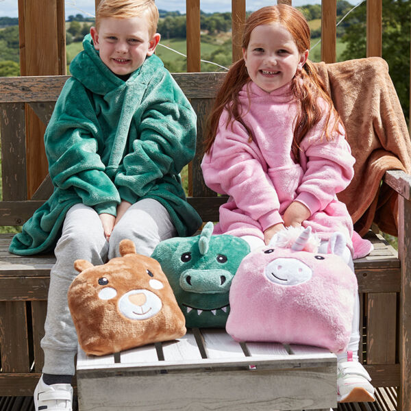 Brand Lab Kids Character Cushion Hooded Blanket Thumbnail