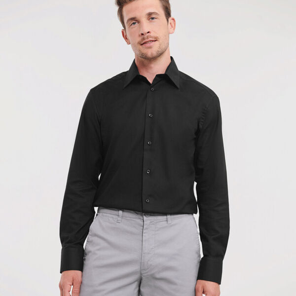 Long sleeve easycare tailored Oxford shirt Thumbnail