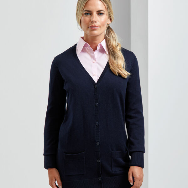Premier Ladies Longline V Neck Cardigan Thumbnail